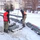 На проспекте Ленина ведутся работы по установке бордюра